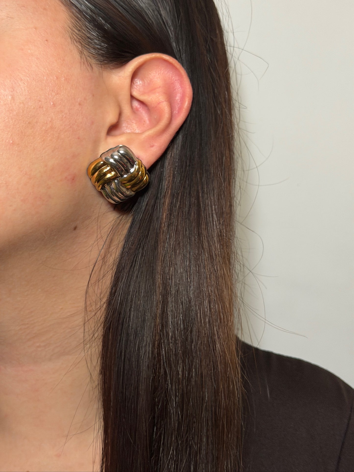 Orecchini Cross Bicolor