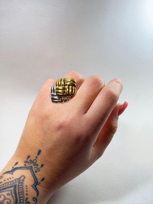 Anello Cross Bicolor