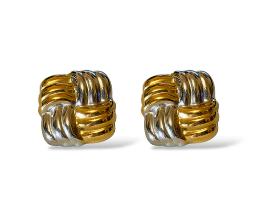 Orecchini Cross Bicolor